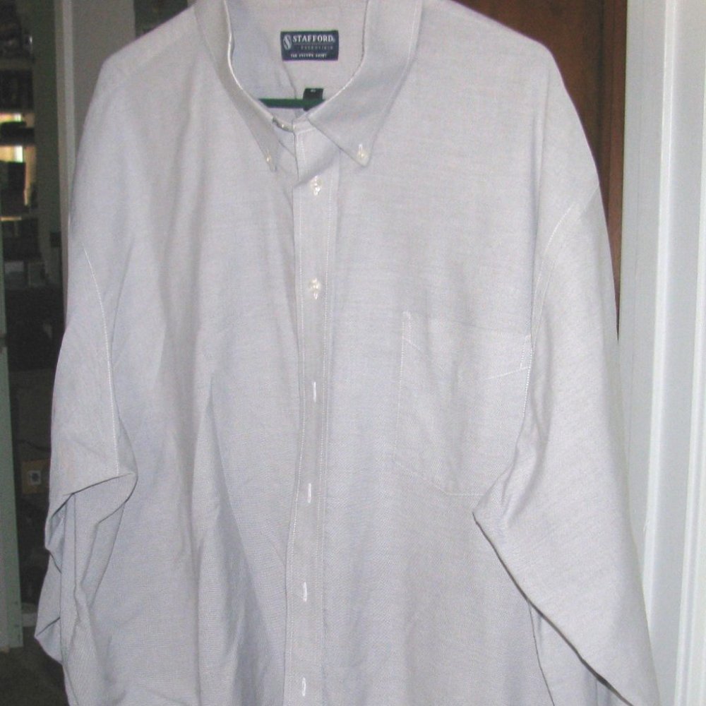 Light Grey Cotton Blend Oxford DRESS SHIRT Sz 20